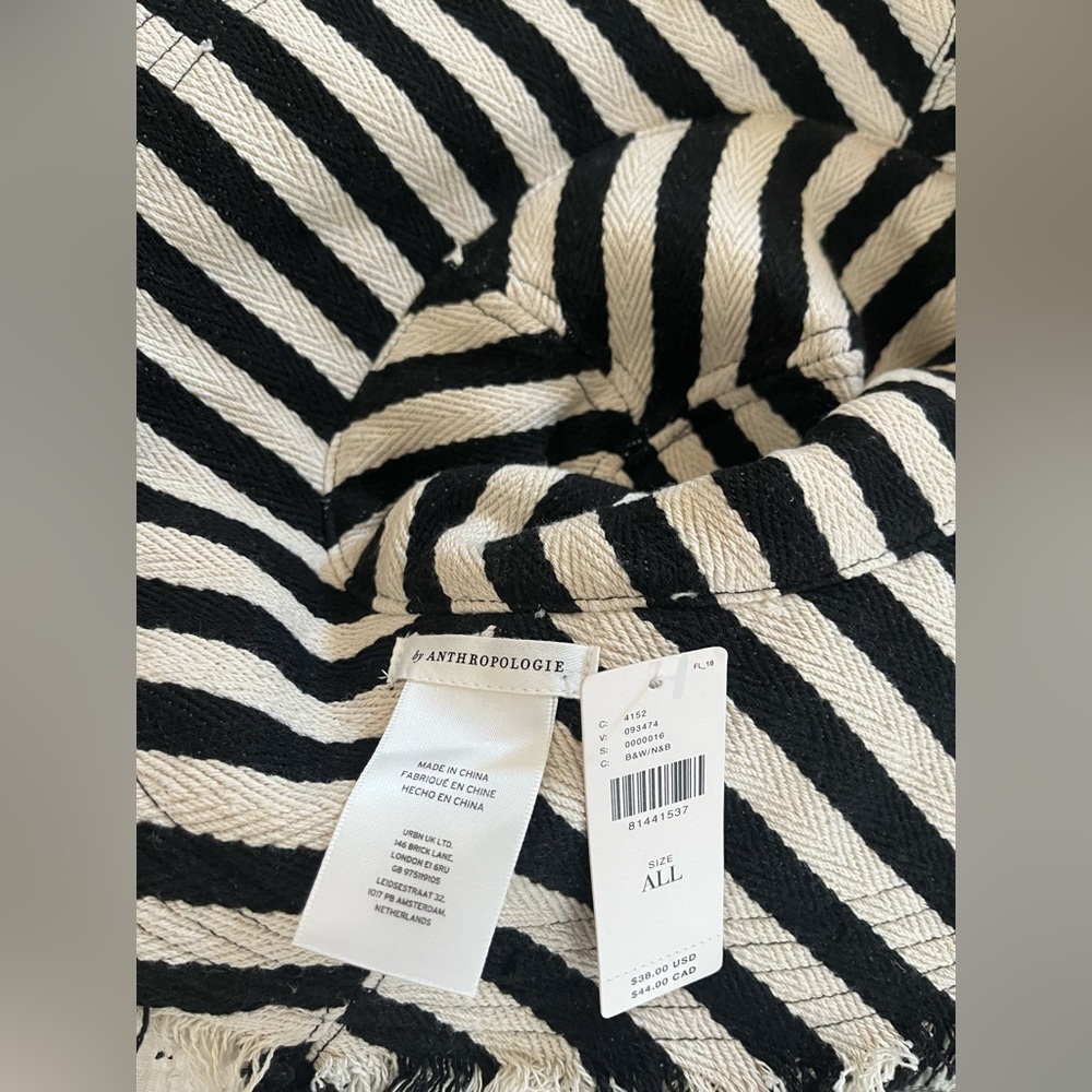 Anthropologie Black and White Striped Hat - Picture 3 of 3